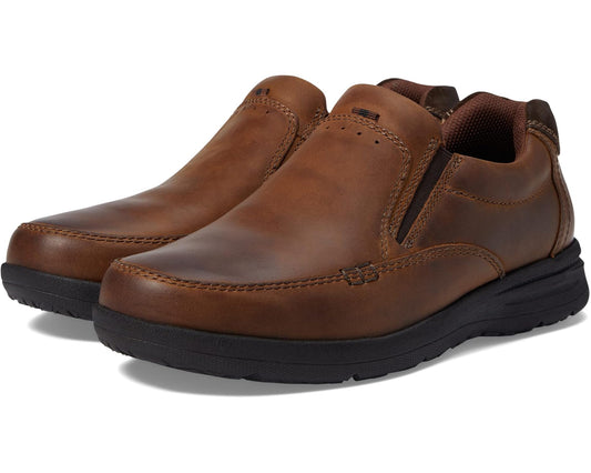 Men's Nunn Bush Cam Moc Toe Slip-On Brown Crazy Horse