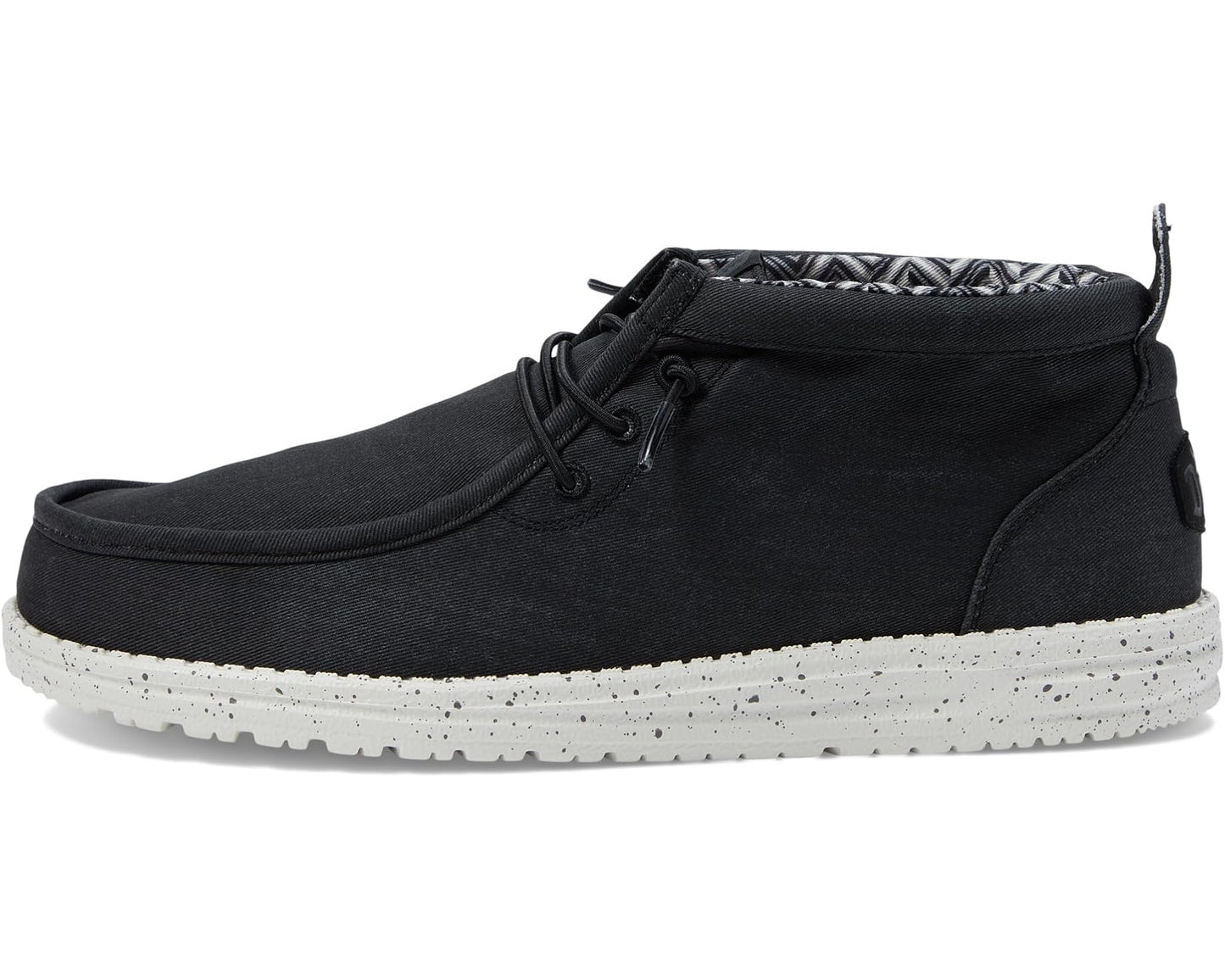 Men's Hey Dude Wally Mid Canvas Black/White