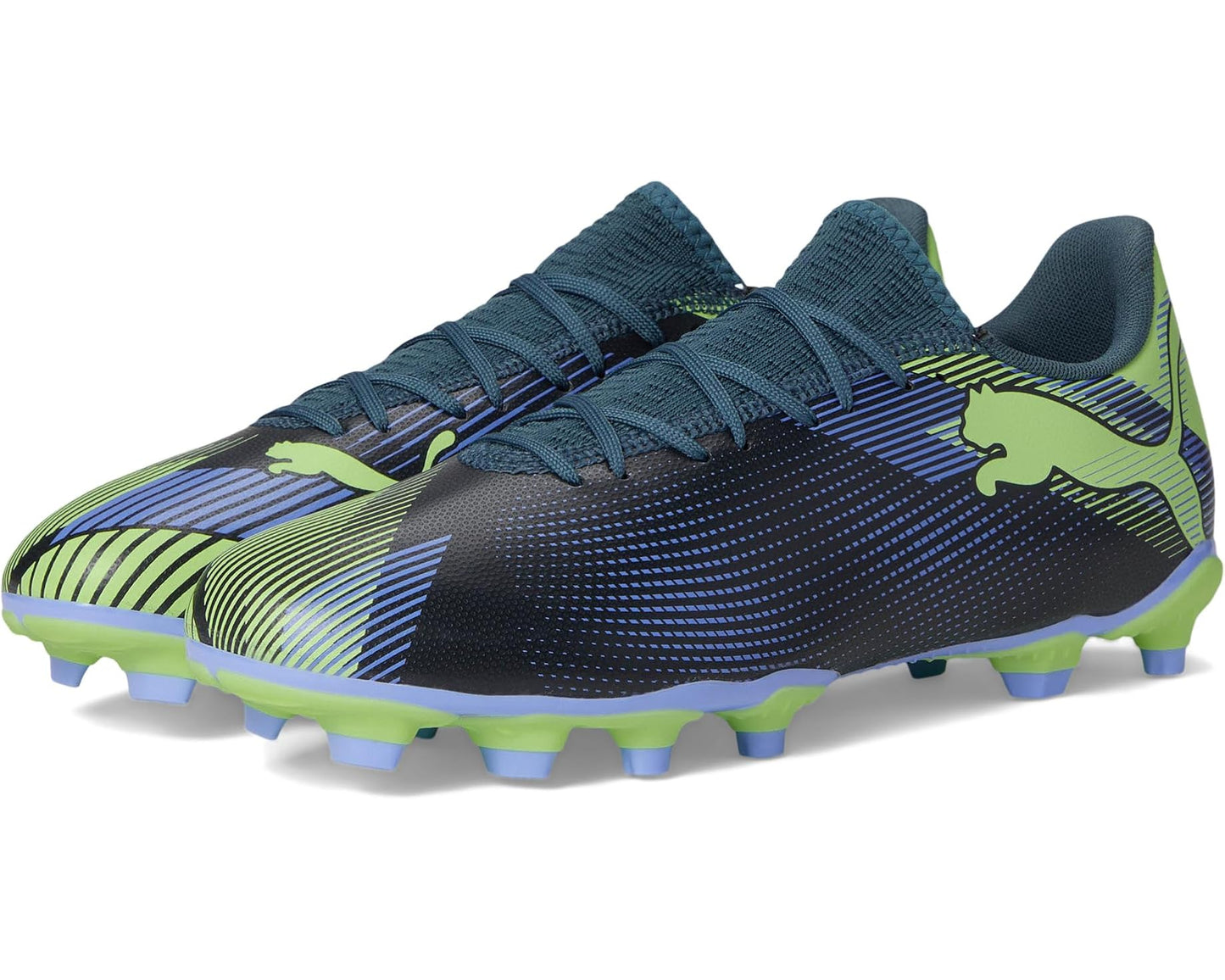 Men's PUMA Future 7 Play Firm Ground/Artificial Ground Soccer Cleats Gray Skies-Elektro Purple-Fizzy Apple-Puma White