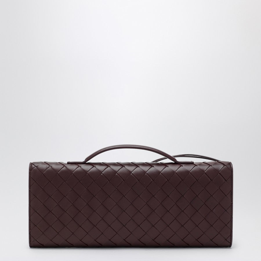 Bottega Veneta Women Andiamo Clutch Bag With Handle In Dark Barolo