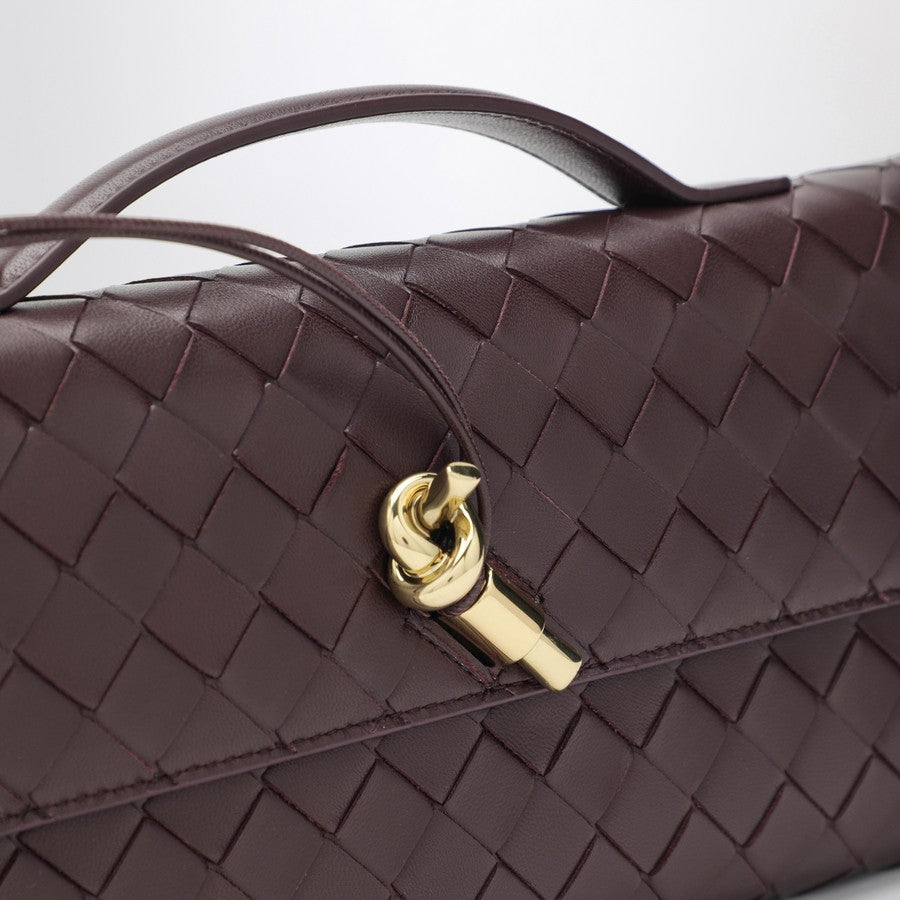 Bottega Veneta Women Andiamo Clutch Bag With Handle In Dark Barolo