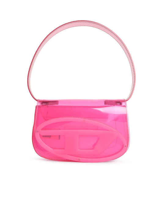 Diesel Iconic '1Dr Shoulder Bag In Fuchsia Transparent Tpu Women