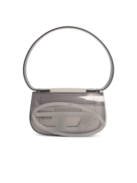 Diesel Iconic '1Dr Shoulder Bag In Silver Transparent Tpu Women