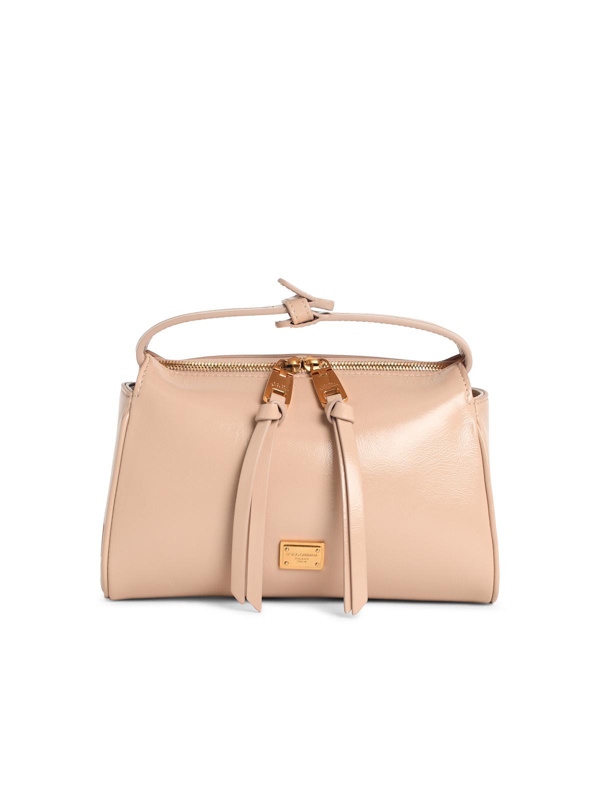 Dolce & Gabbana 'Vittoria' Leather Handbag Nude Women
