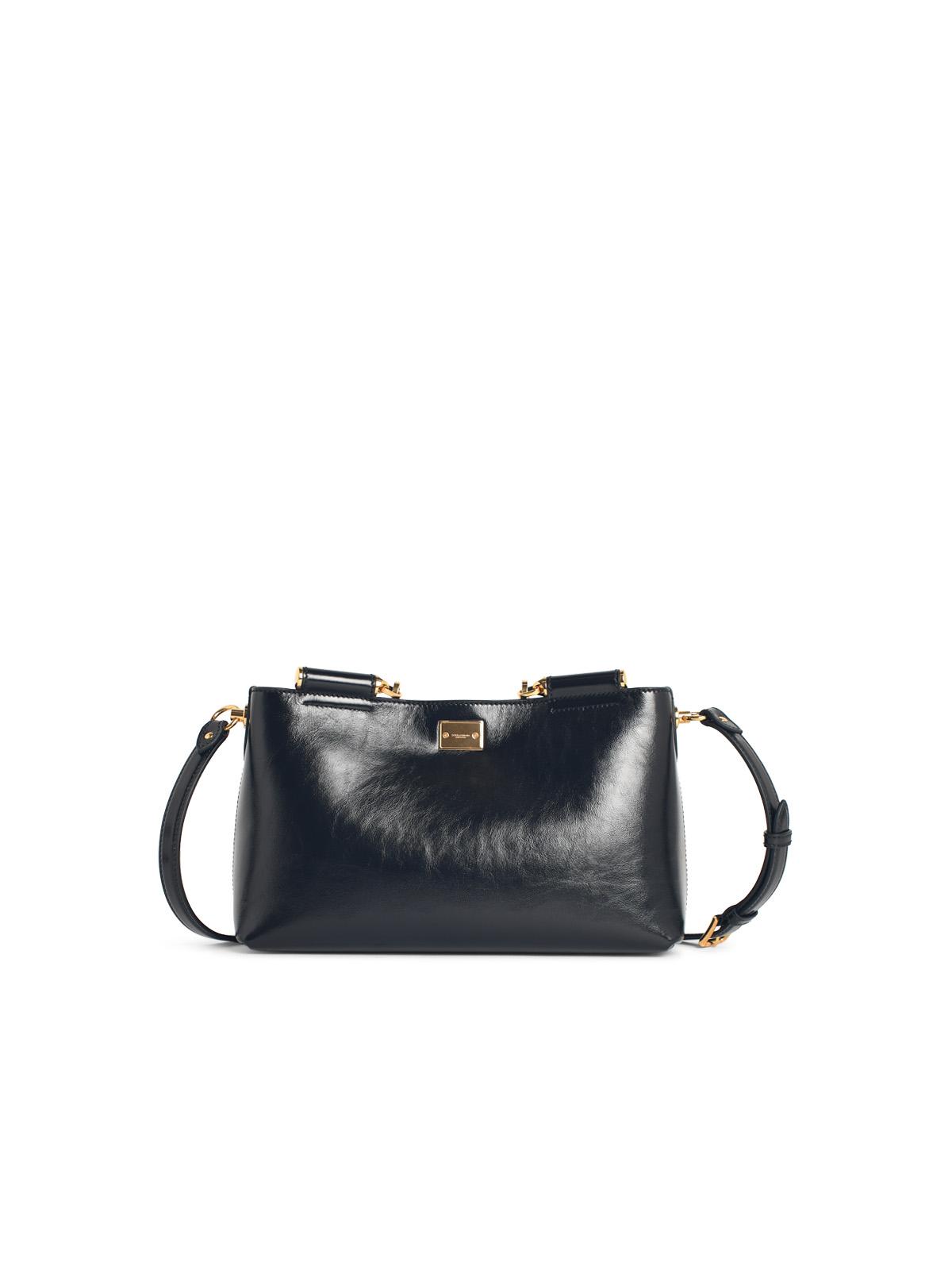 Dolce & Gabbana Large 'My Sicily' Black Leather Bag Women