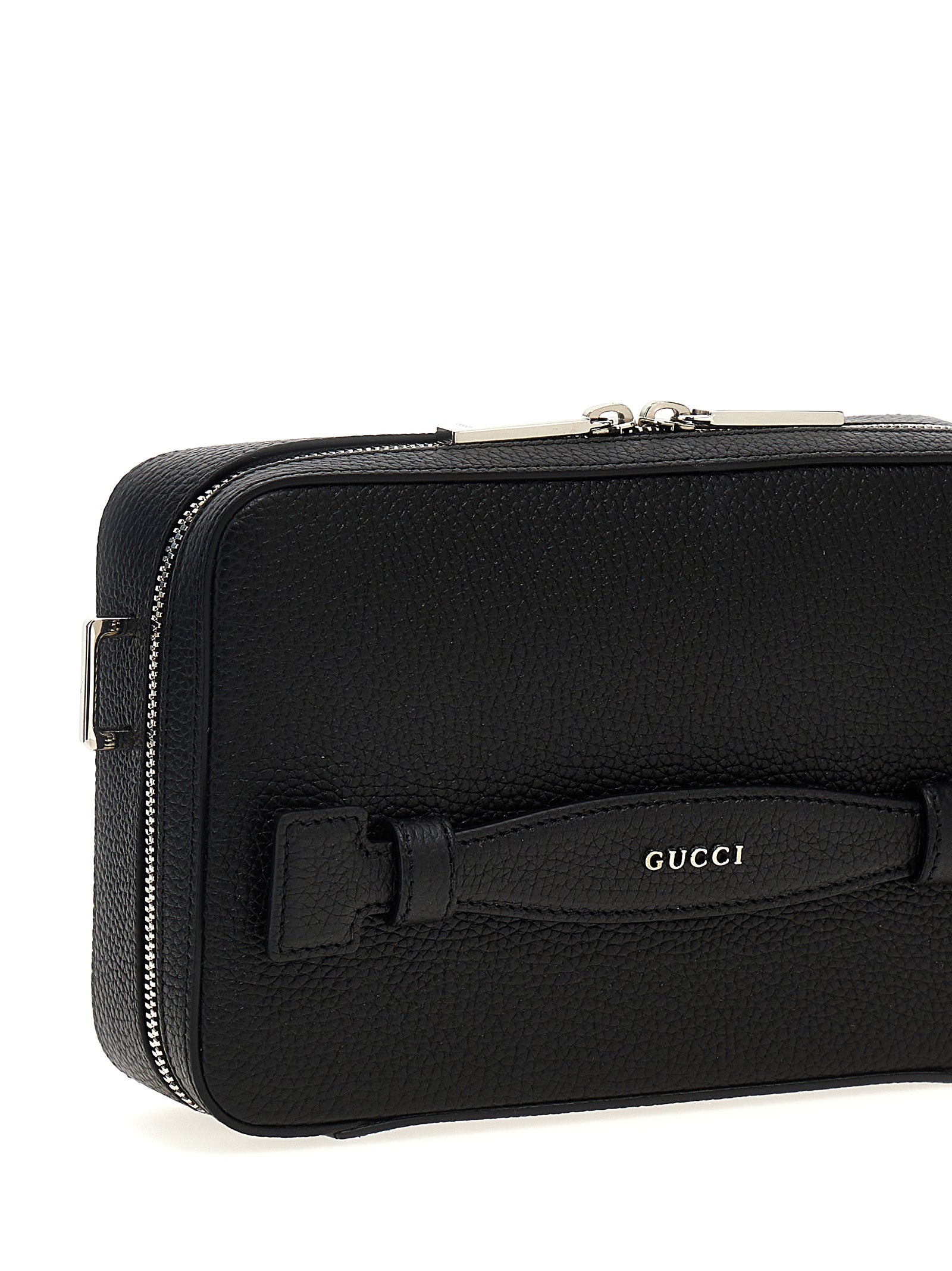 Gucci Men Logo Leather Shoulder Strap