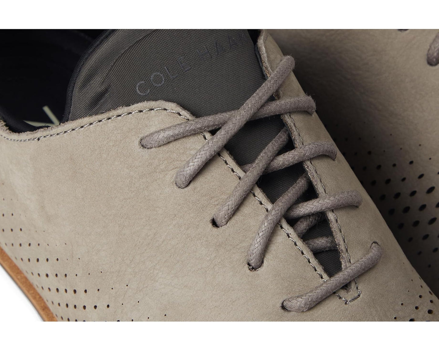 Men's Cole Haan 2.Zerogrand Laser Wing Tip Oxford Lined Ironstone Nubuck/Natural/Paloma