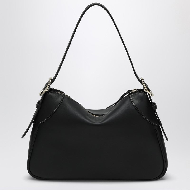 Gucci Gg Emblem Medium Black Shoulder Bag Women