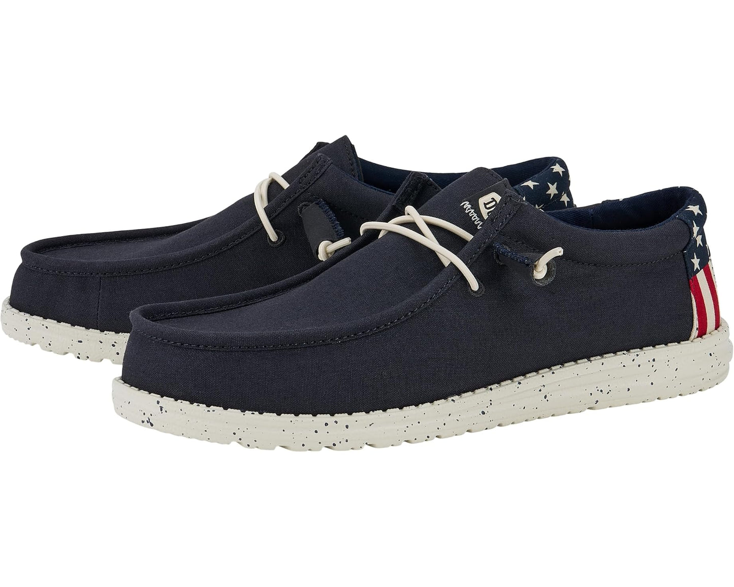 Men's Hey Dude Wally Americana Slip-On Casual Shoes Navy White