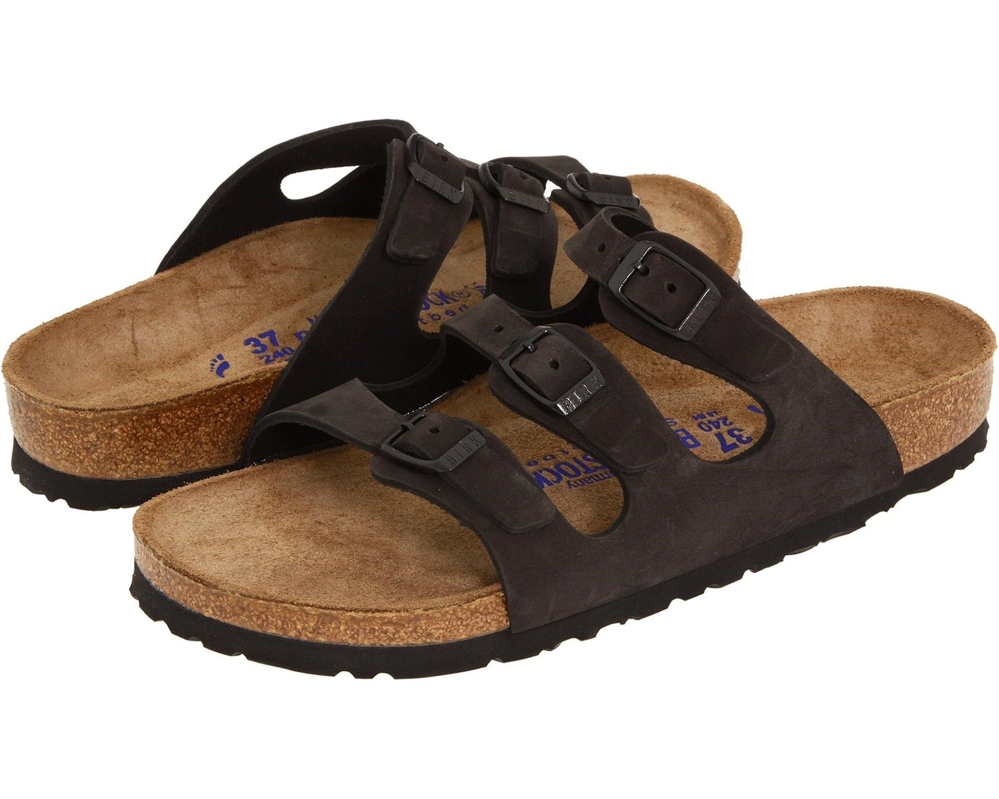 Unisex Birkenstock Florida Soft Footbed - Nubuck Black Nubuck