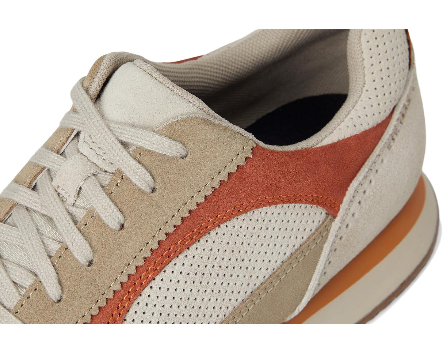 Men's Johnston & Murphy Chase Perfed T-Toe Taupe/Beige/Rust Suede