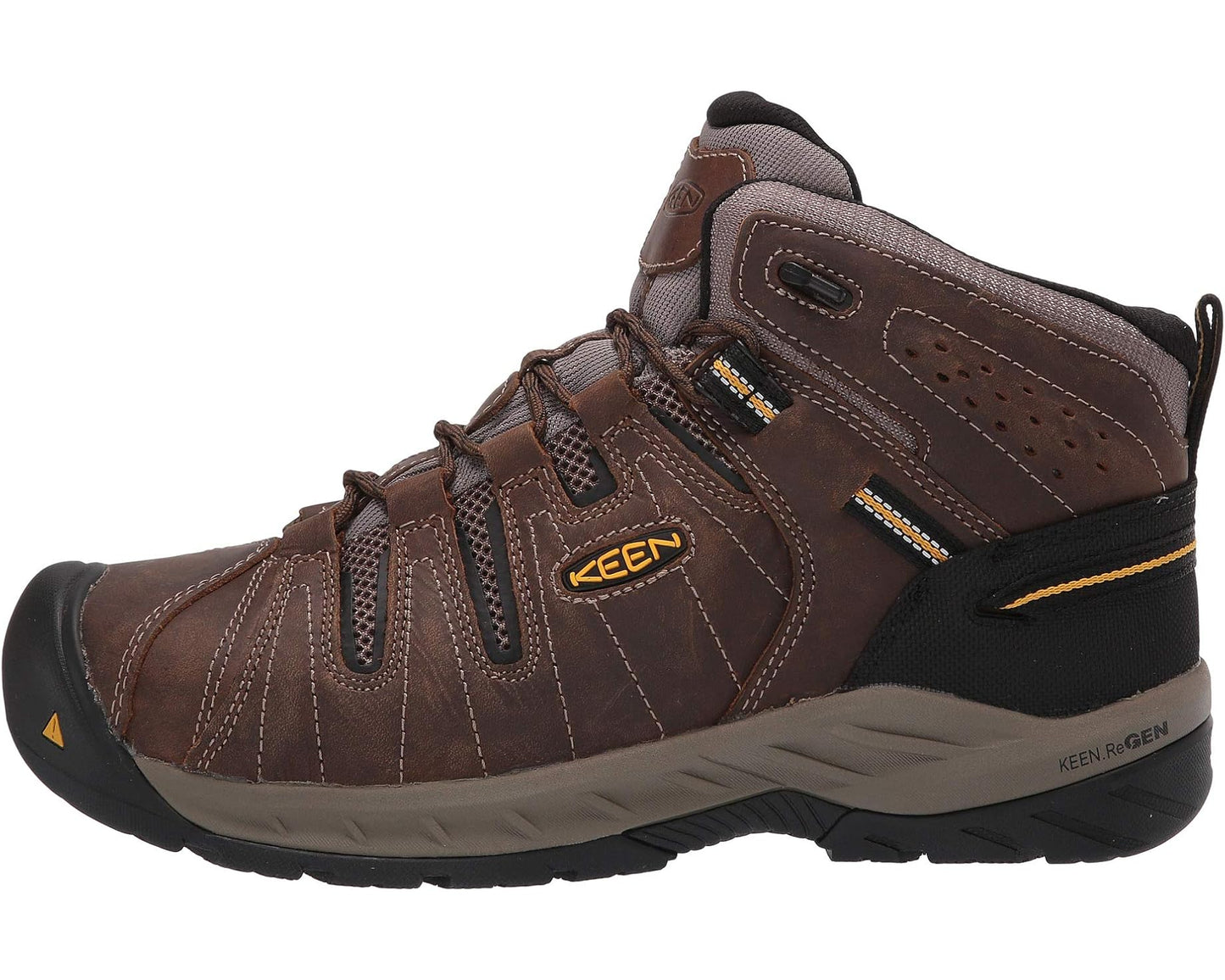 Men's KEEN Utility Flint II Mid Steel Toe Cascade Brown/Golden Rod
