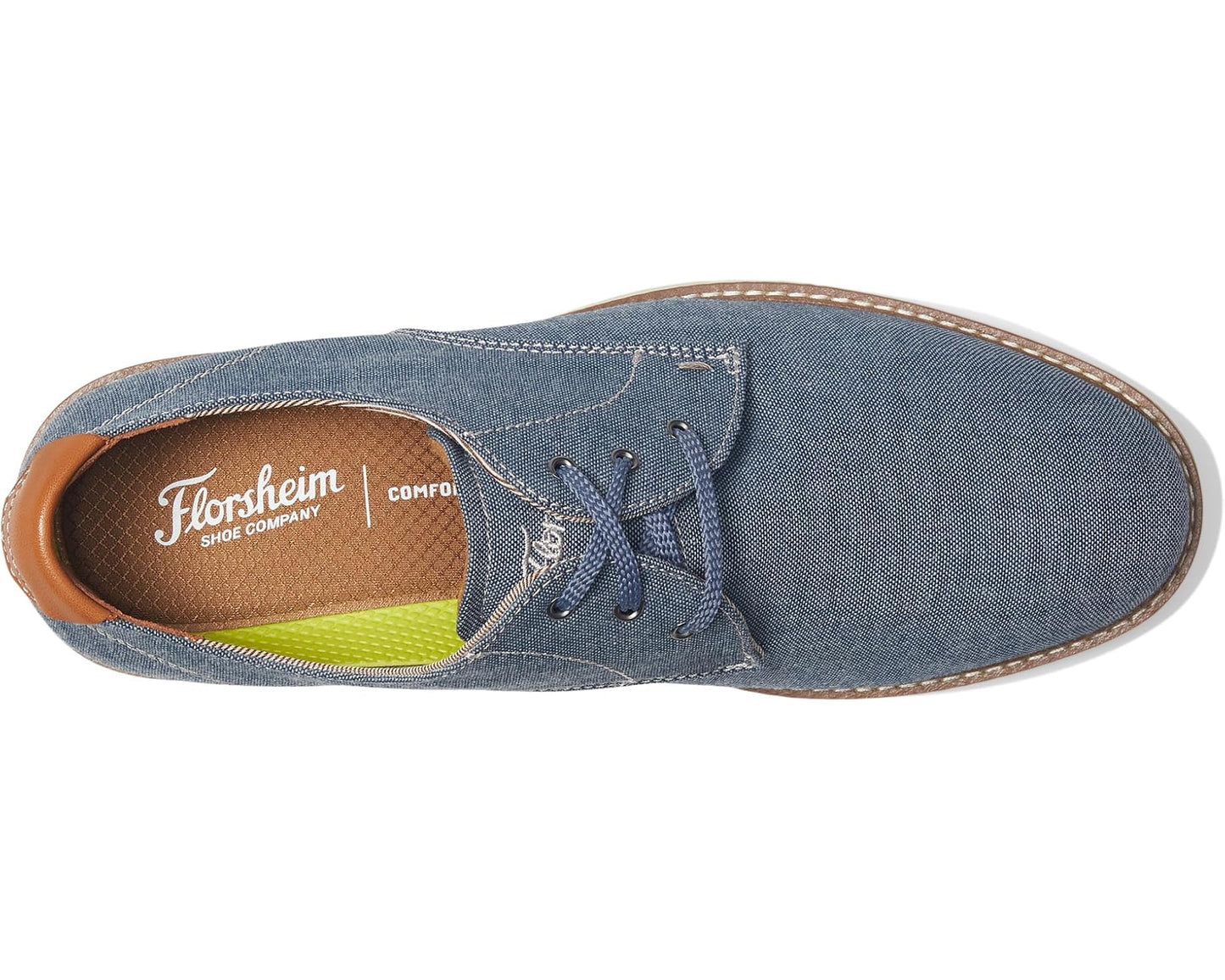 Men's Florsheim Vibe Canvas Plain Toe Oxford Blue