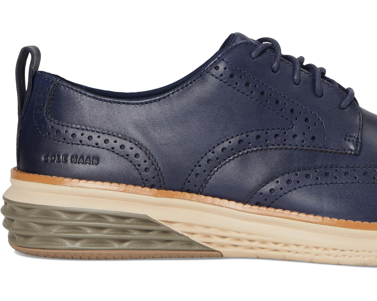 Men's Cole Haan Grand Hurrion Wing Tip Oxford Midnight Moon/Irish Coffee/Oat