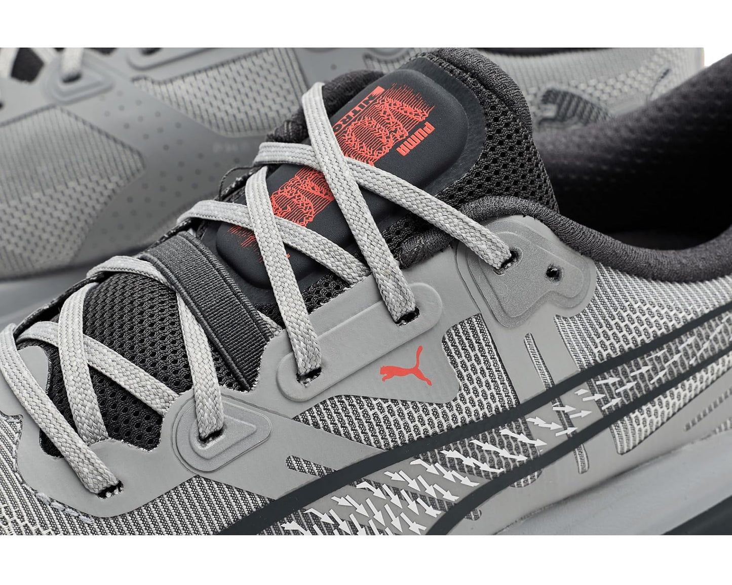 Men's PUMA Voyage Nitro 4 Trail Running Shoes Grey Echo/Red Glamour