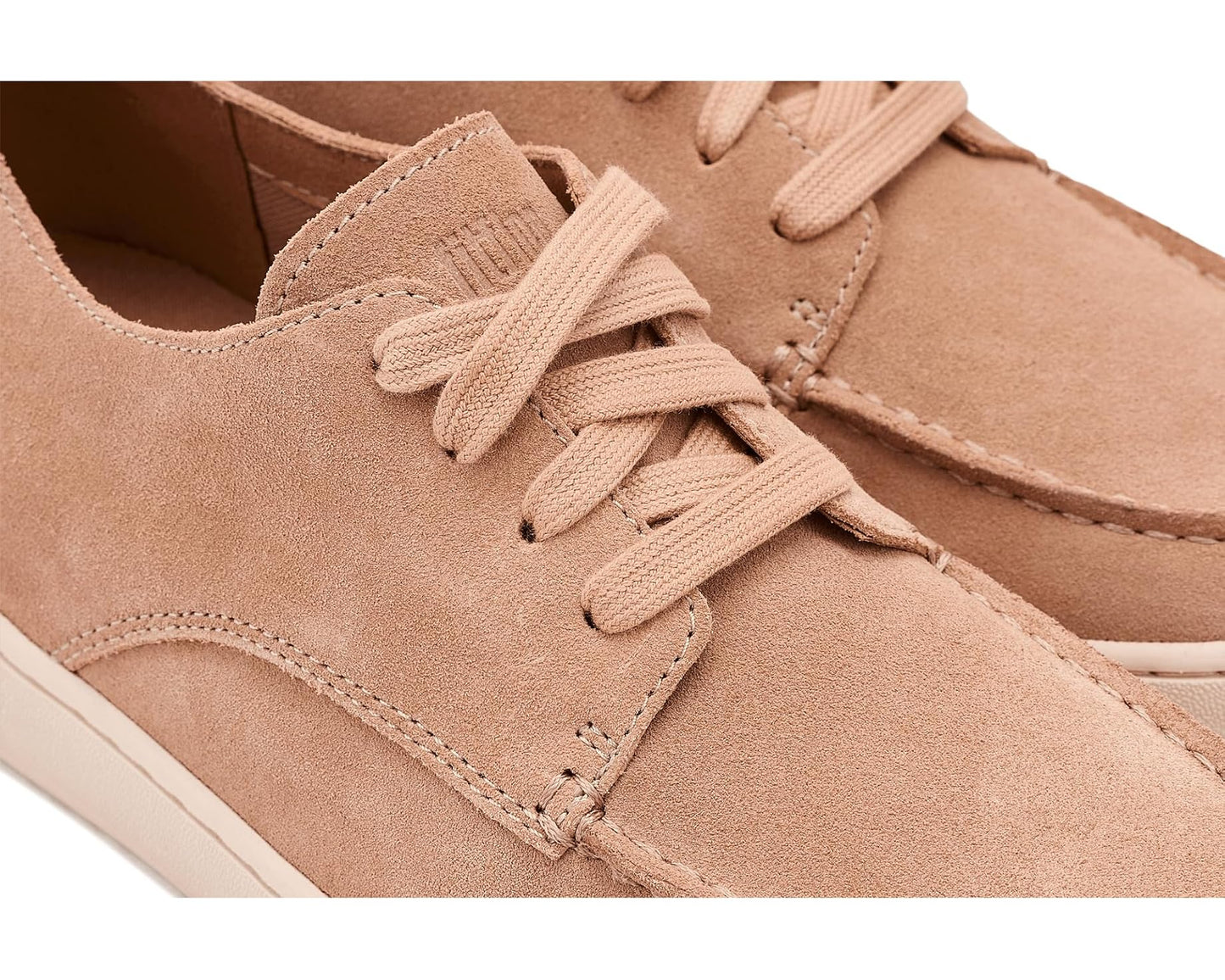 Men's FitFlop Craft-Q Suede Lace-Up Moc Derby Loafers Faded Sand