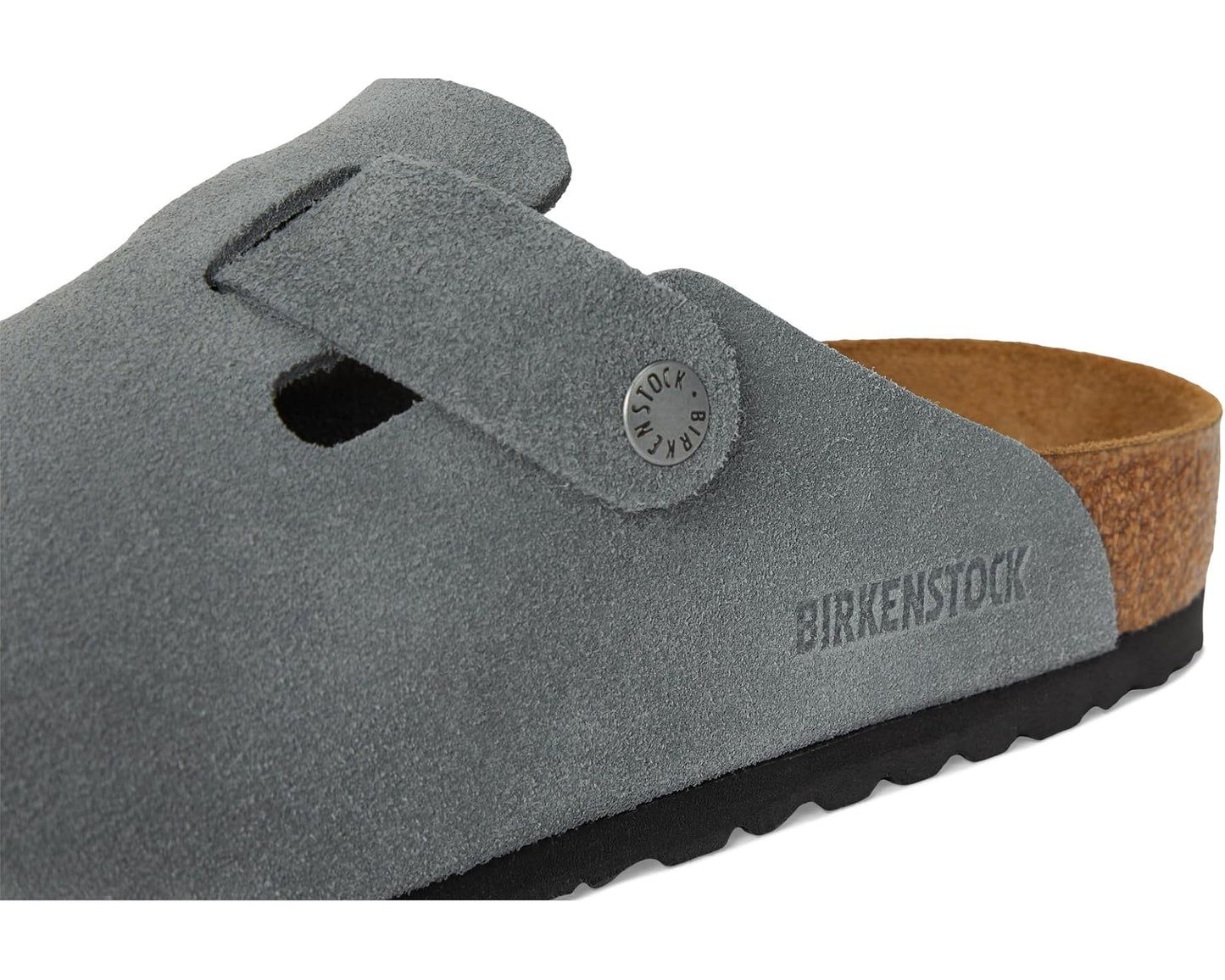 Men's Birkenstock Boston Soft Footbed - Suede Basalt Gray