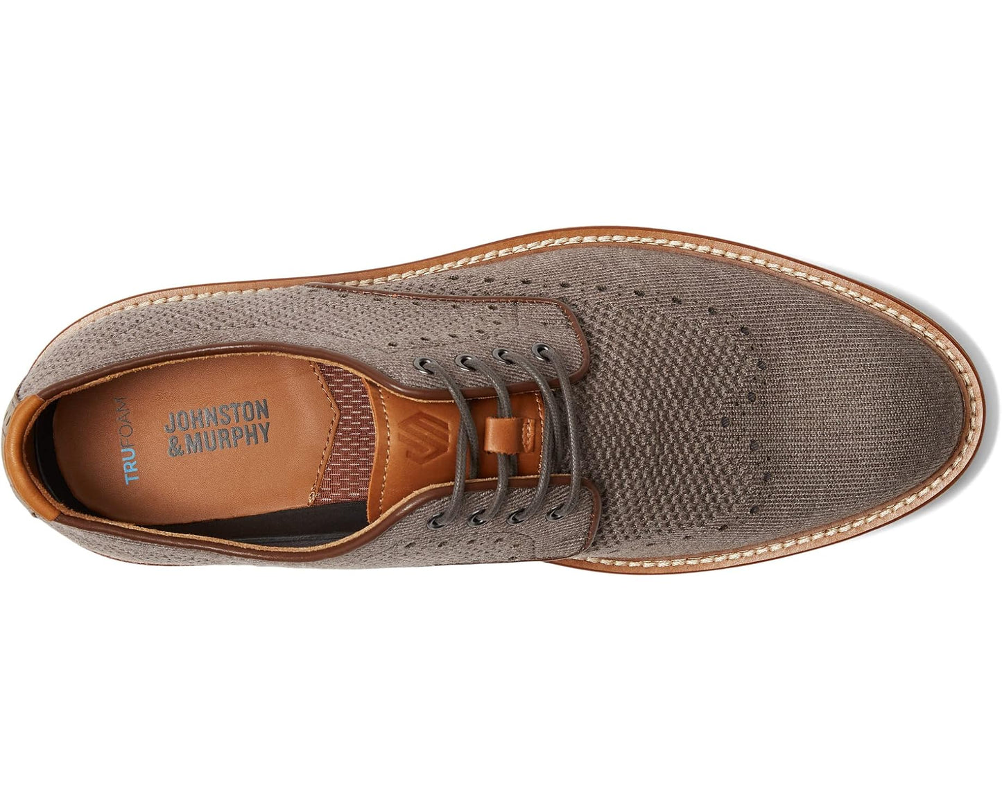 Men's Johnston & Murphy Upton Knit Wing Tip Gray Knit
