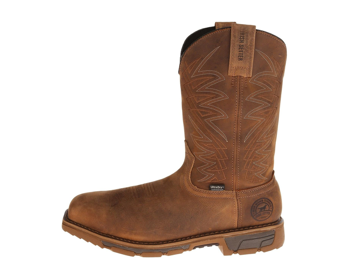 Men's Irish Setter Marshall 11 Waterproof Steel-Toe Pull-On Brown Leather