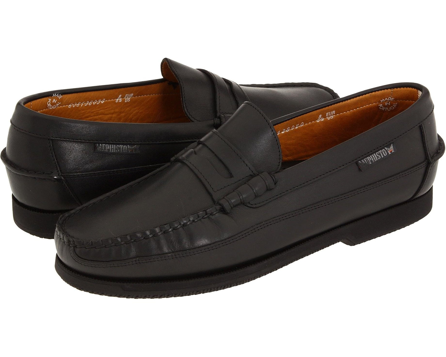 Men's Mephisto Cap Vert Black Smooth Leather