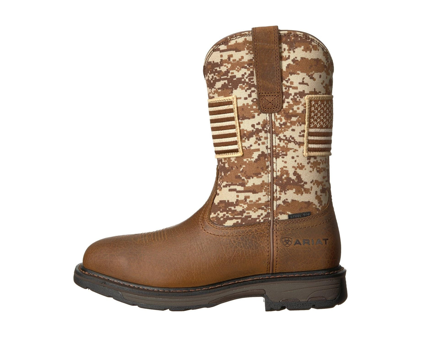 Men's Ariat Workhog Patriot Steel Toe Earth/Sand Camo Print