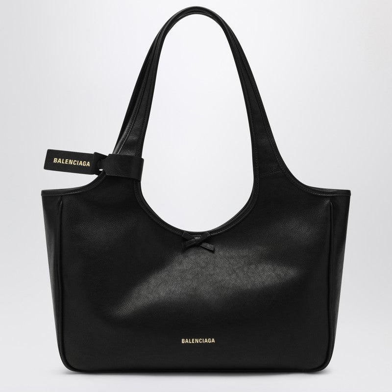 Balenciaga Laundrette East-West Black Leather Tote Bag Women