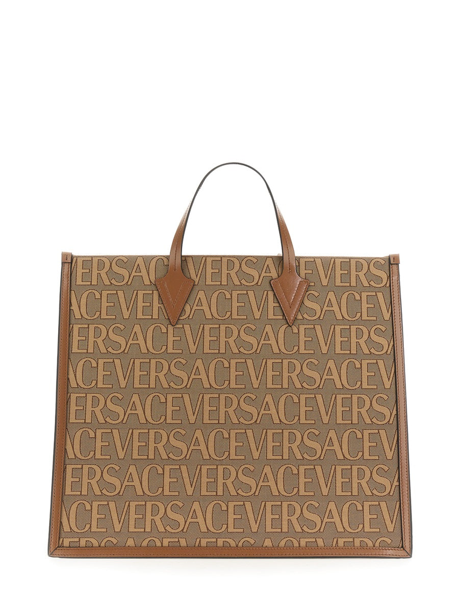 Versace Men Shopper Bag With Allover Logo