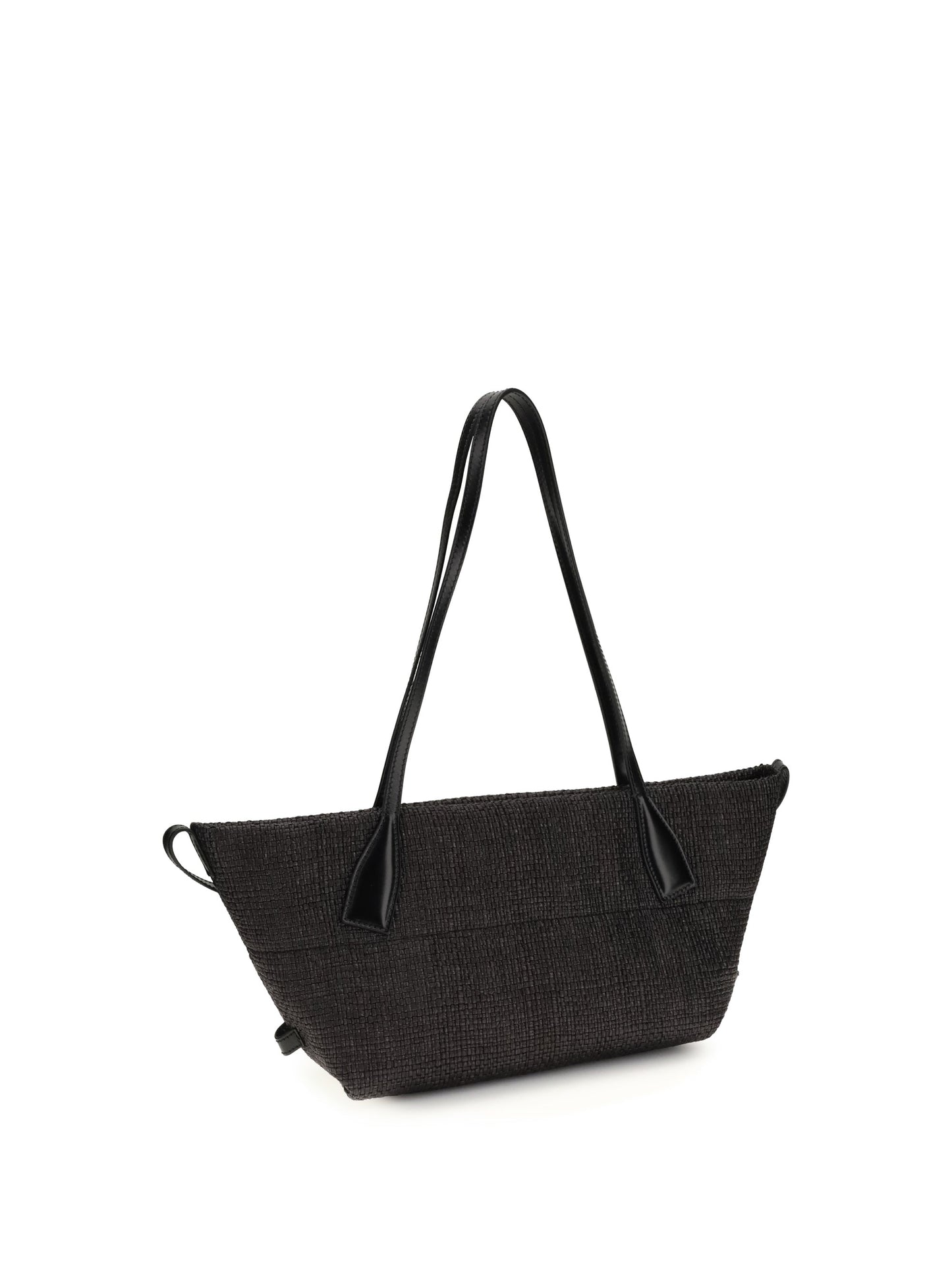 Balmain Women Calfskin And Raffia Track Shoulder Bag