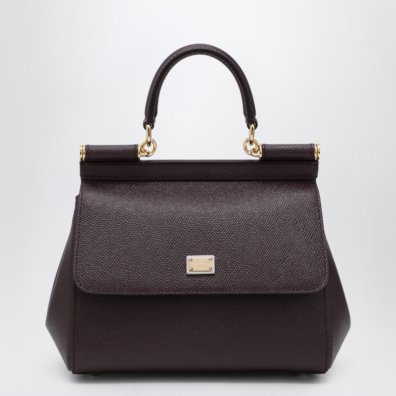Dolce&Gabbana Large Wine-Colored Sicily Hand Bag Women