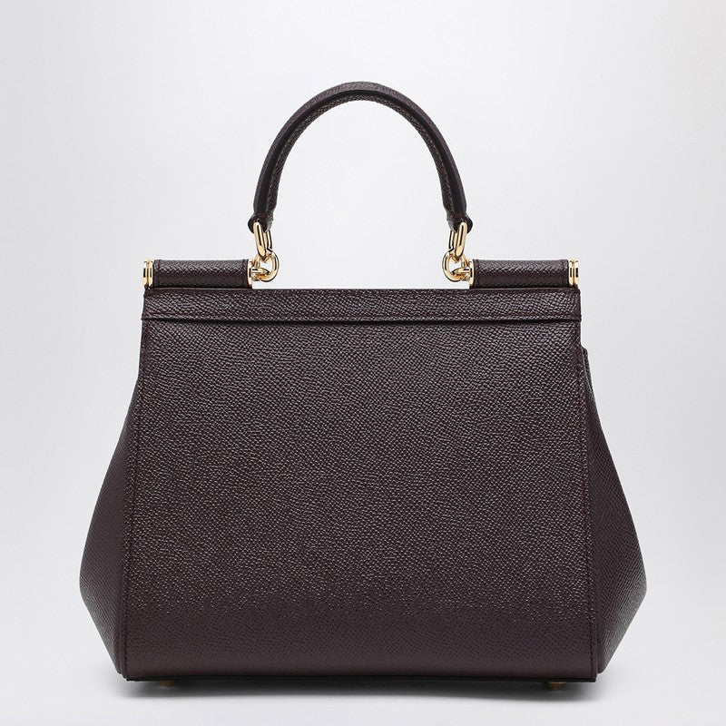 Dolce&Gabbana Large Wine-Colored Sicily Hand Bag Women
