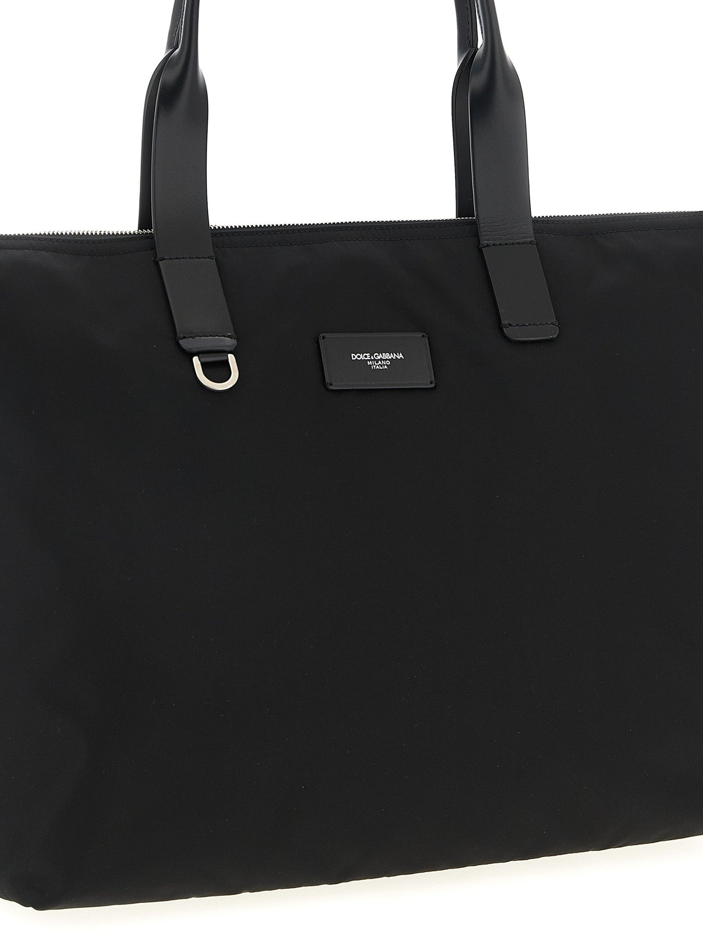 Dolce & Gabbana Men Media Logo Patch Shopping Bag