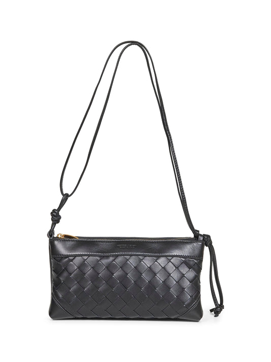 Bottega Veneta Women Black "Andiamo" Double Pouch Crossbody Bag