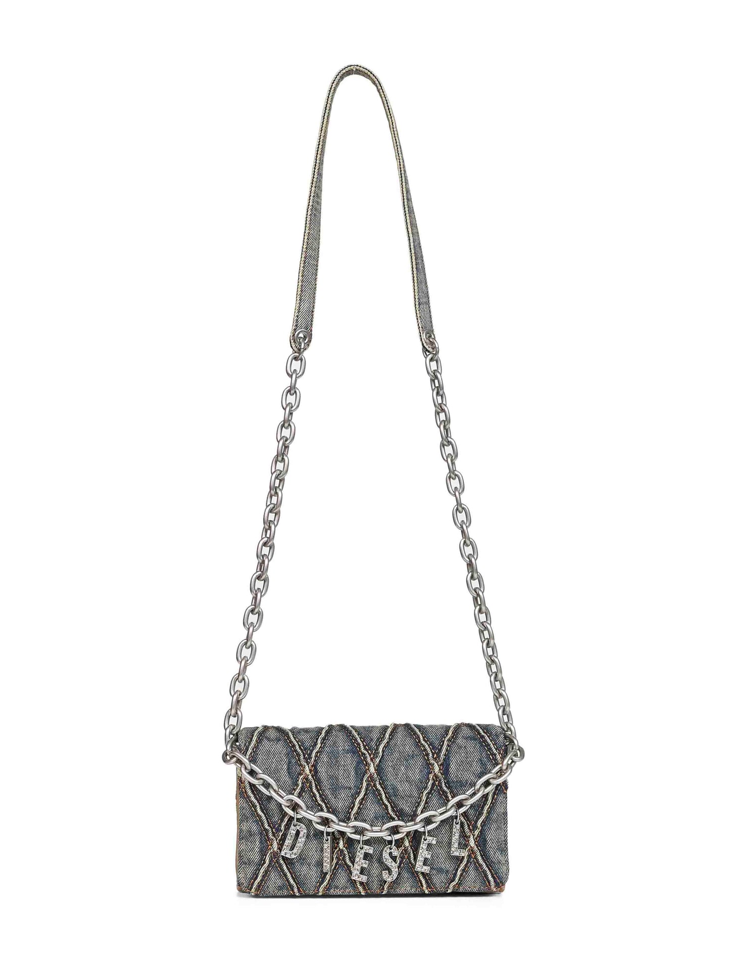 Diesel Women Blue Charm-D Wallet Strap Wallet On Chain