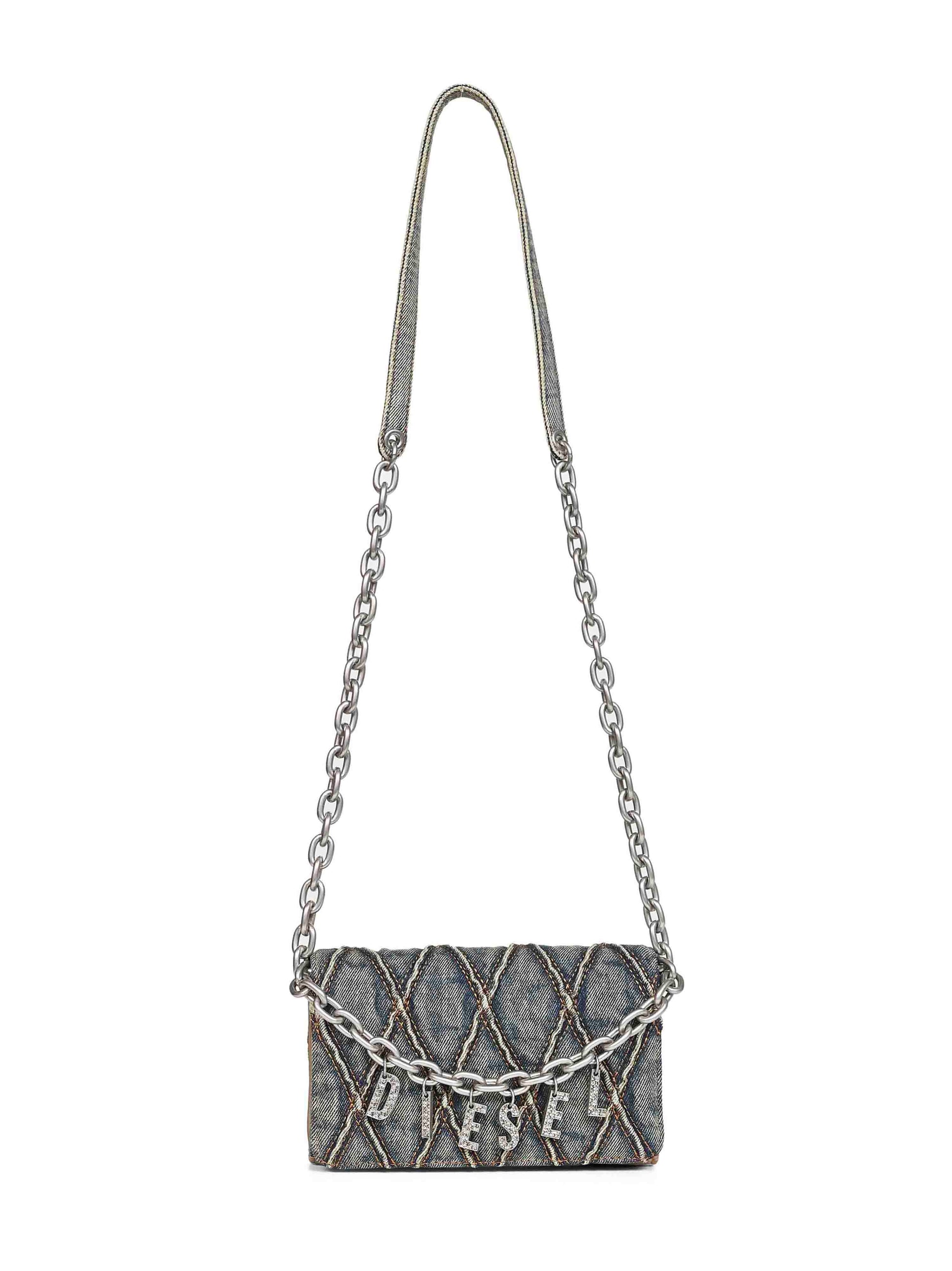 Diesel Women Blue Charm-D Wallet Strap Wallet On Chain