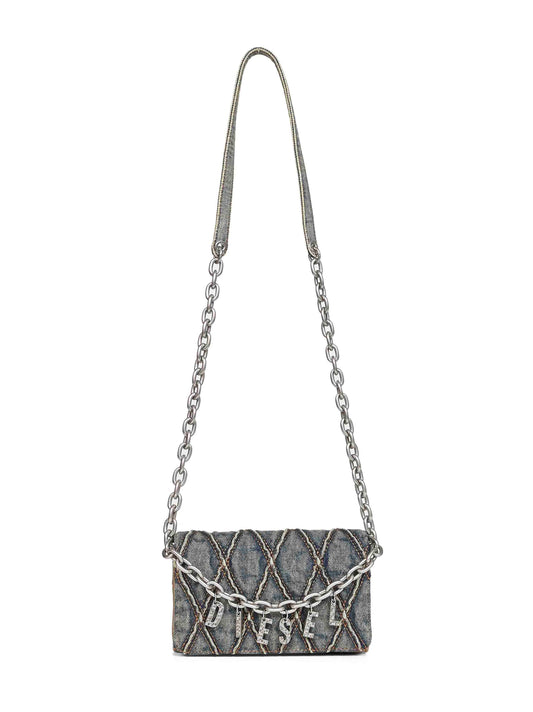 Diesel Women Blue Charm-D Wallet Strap Wallet On Chain