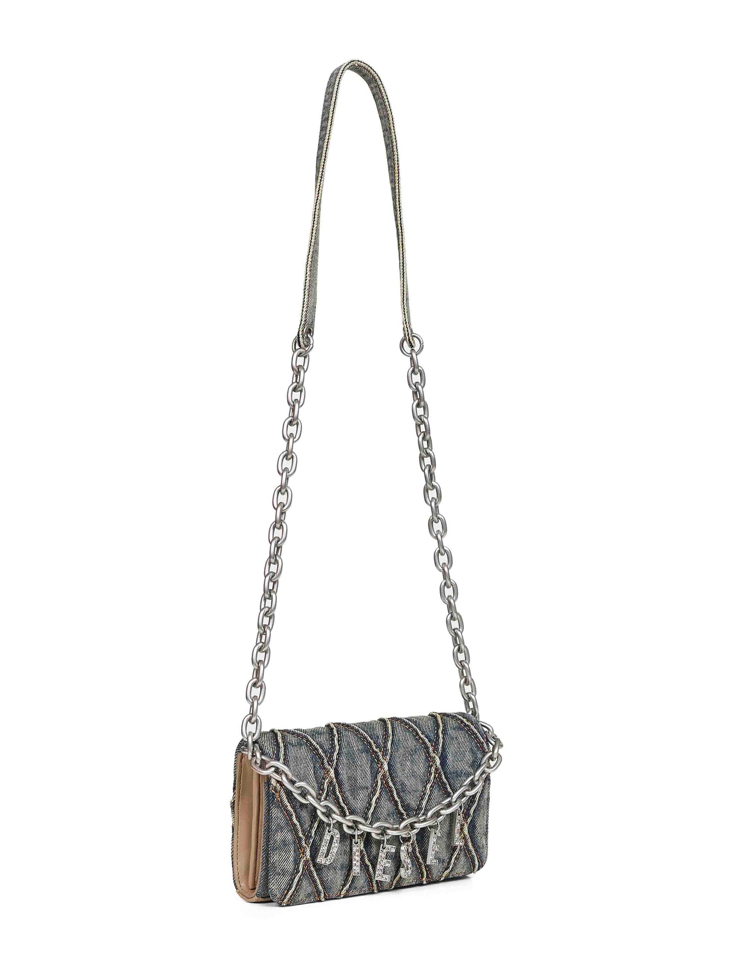 Diesel Women Blue Charm-D Wallet Strap Wallet On Chain
