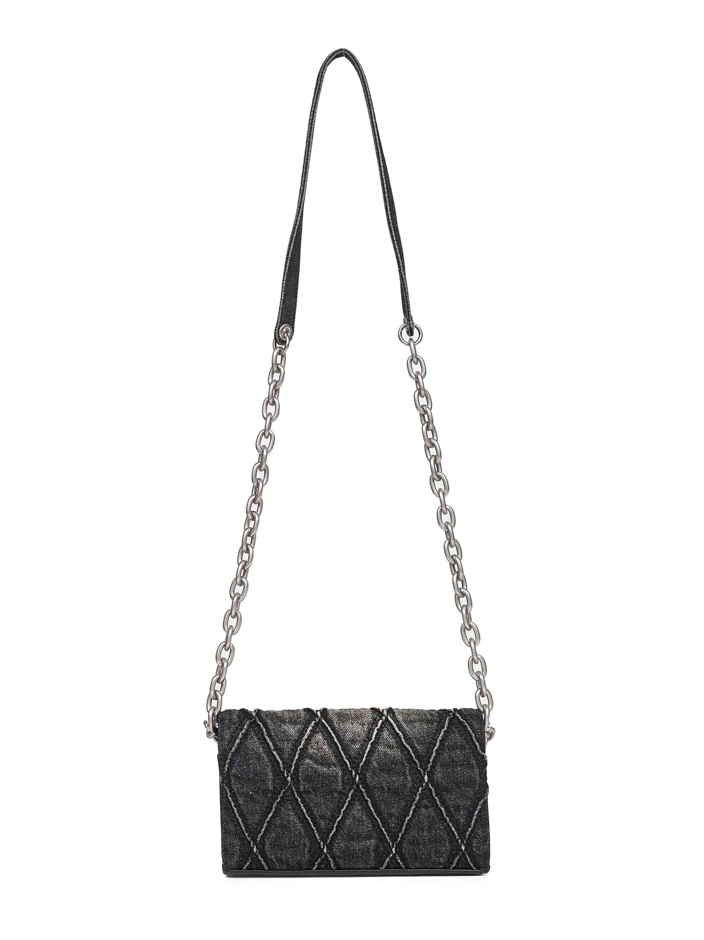 Diesel Women Black Charm-D Wallet Strap Wallet On Chain
