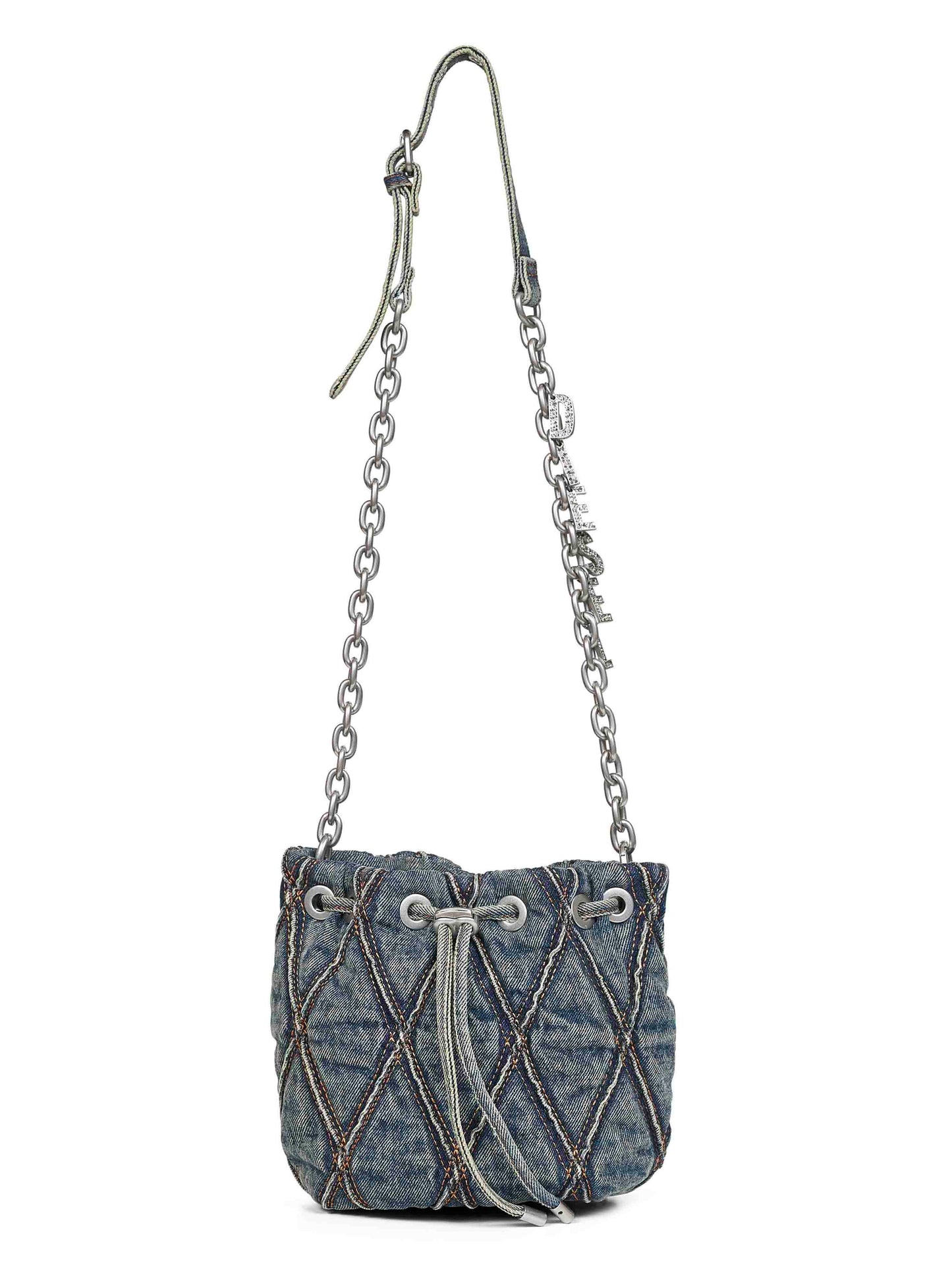 Diesel Women Blue Charm-D Bucket S Crossbody Bag