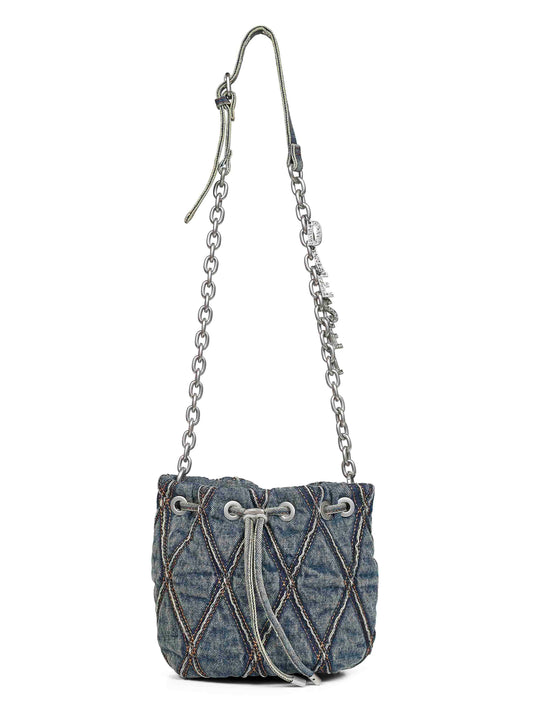 Diesel Women Blue Charm-D Bucket S Crossbody Bag