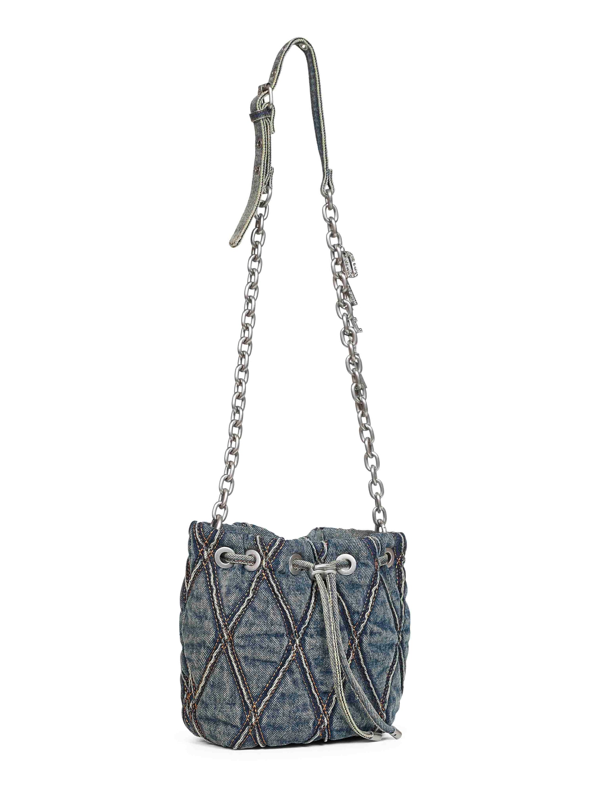 Diesel Women Blue Charm-D Bucket S Crossbody Bag