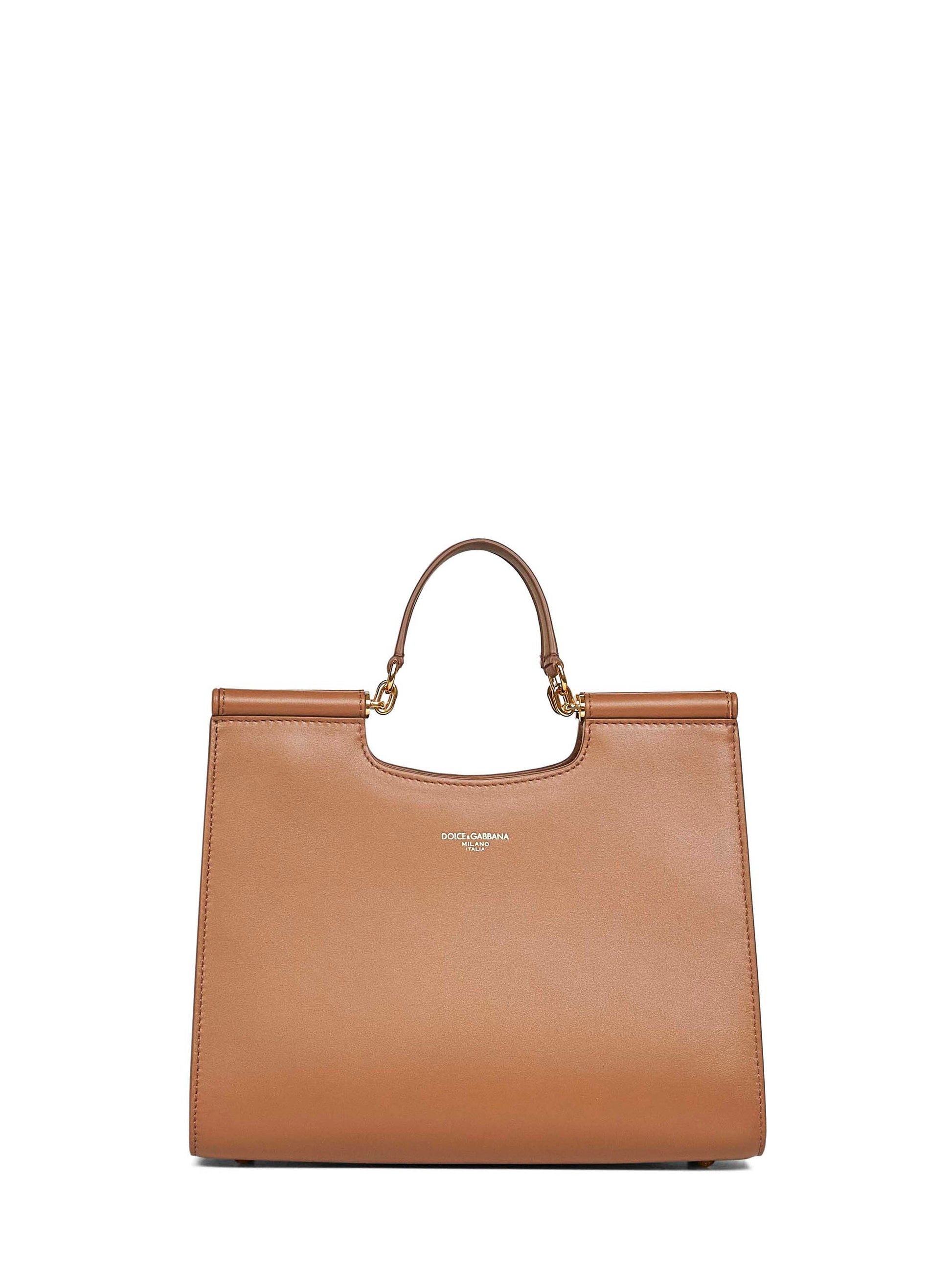 Dolce & Gabbana Women Caramel Sicily Small Shopping Bag