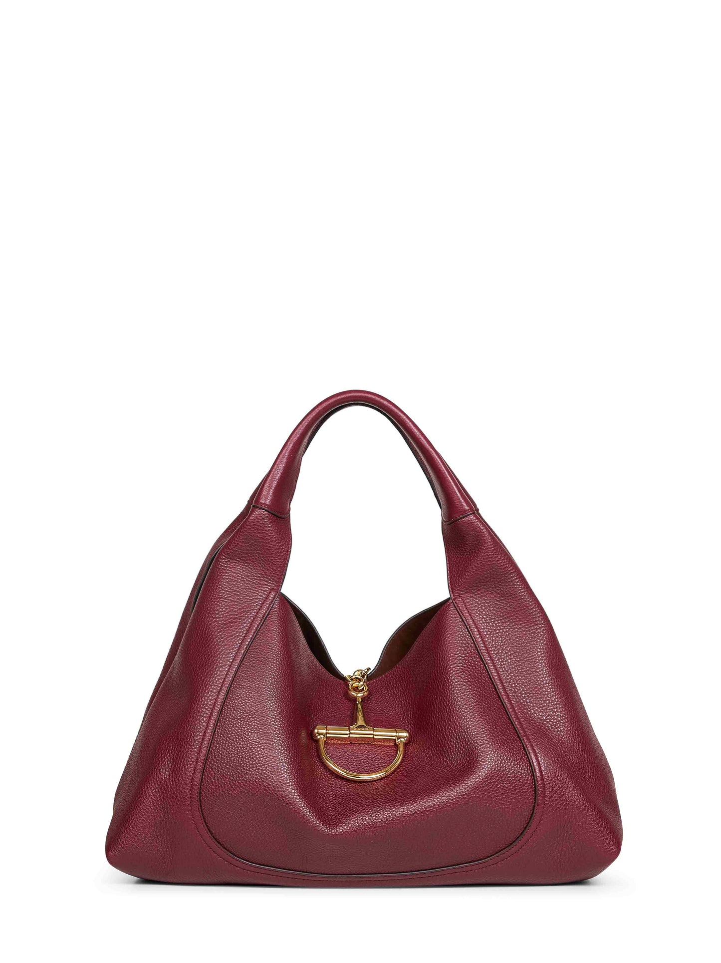 Gucci Women Burgundy Gucci Softbit Maxi Shoulder Bag
