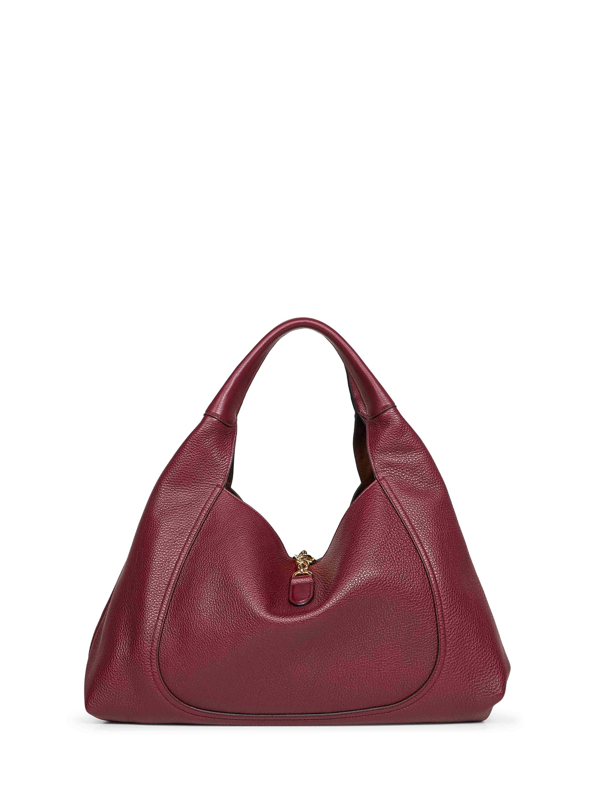 Gucci Women Burgundy Gucci Softbit Maxi Shoulder Bag