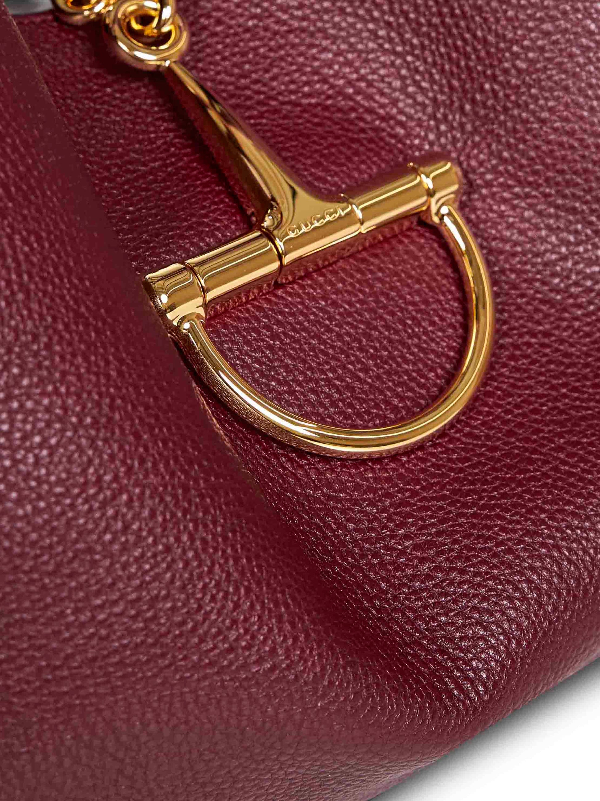 Gucci Women Burgundy Gucci Softbit Maxi Shoulder Bag