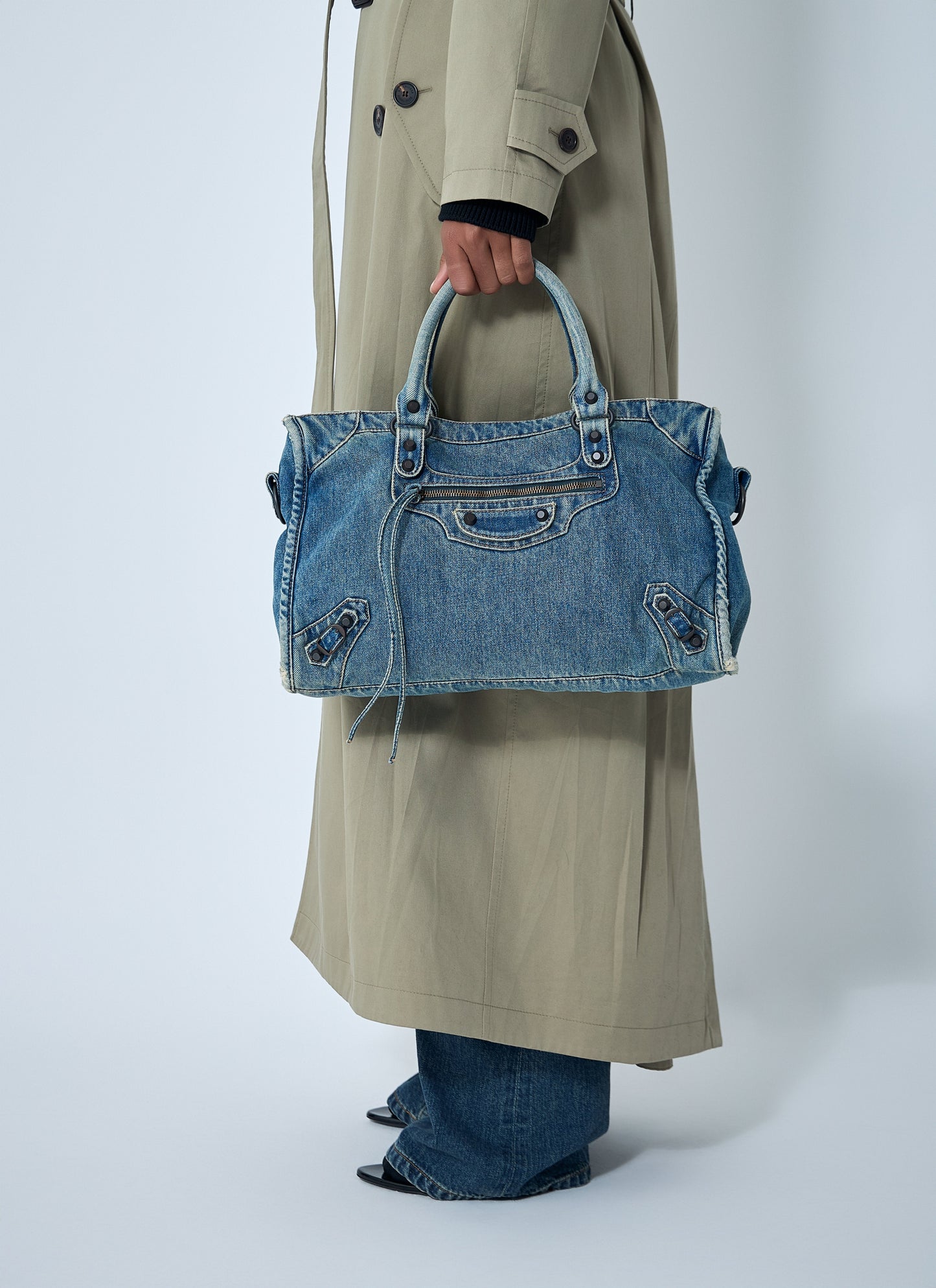 Balenciaga Women Medium Le City Denim Handbag