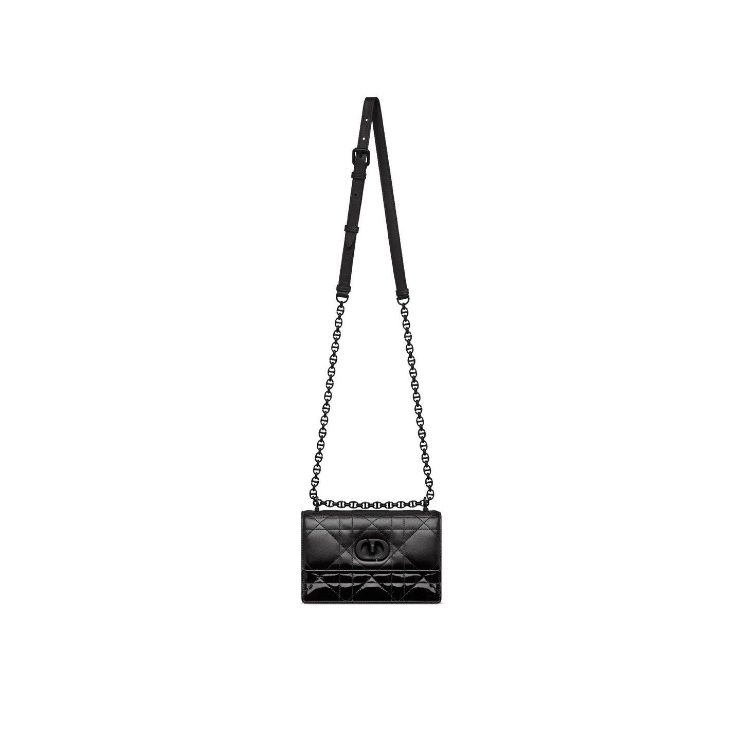 Dior Caro Patent And Matte Shoulder Bag Women