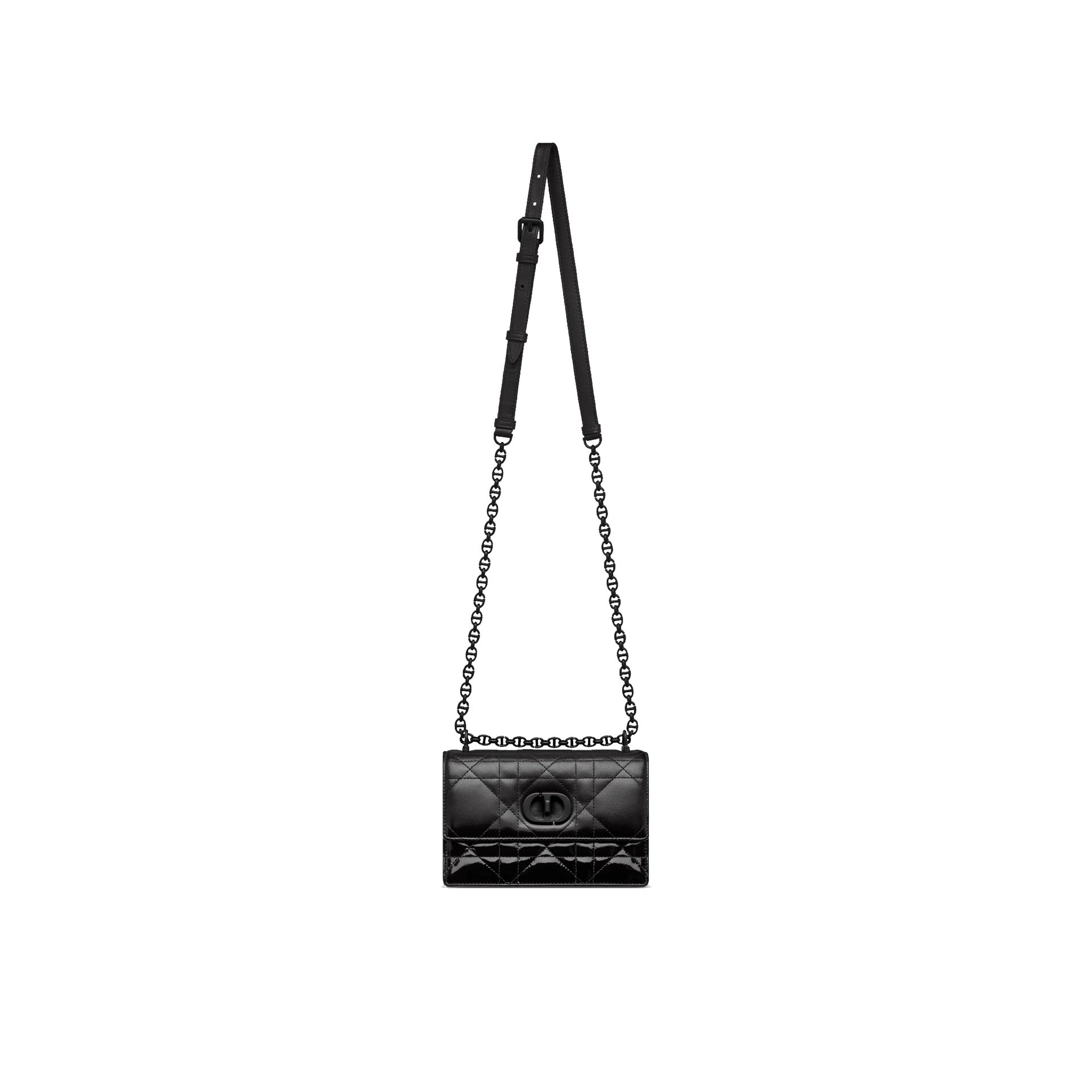 Dior Caro Patent And Matte Shoulder Bag Women