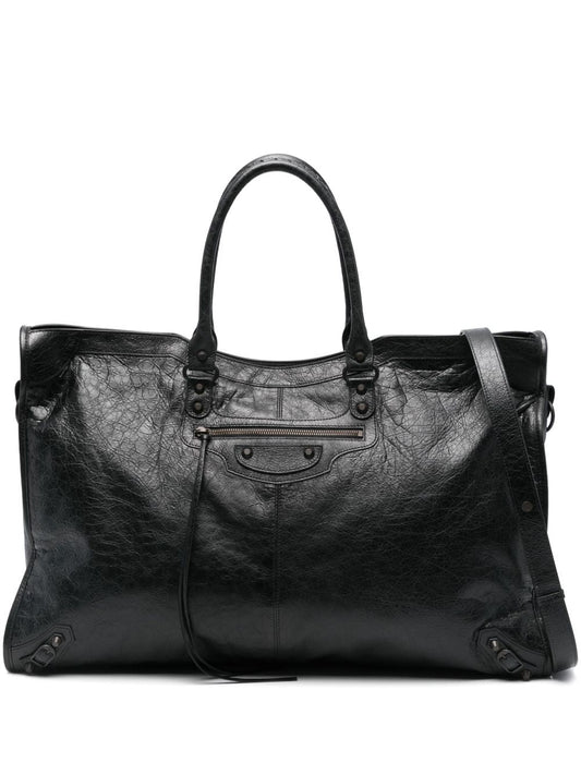Balenciaga Men City Travel Leather Tote Bag