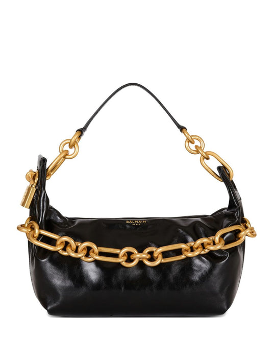 Balmain Women Sync Medium Leather Shoulder Bag