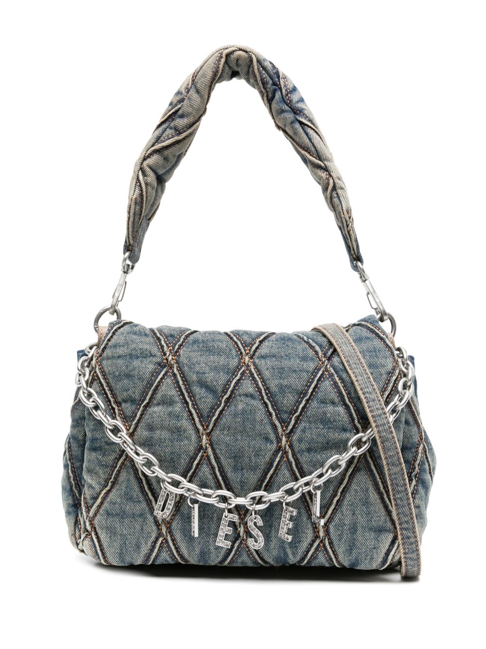 Diesel Women Charm Small Denim Shoulder Bag